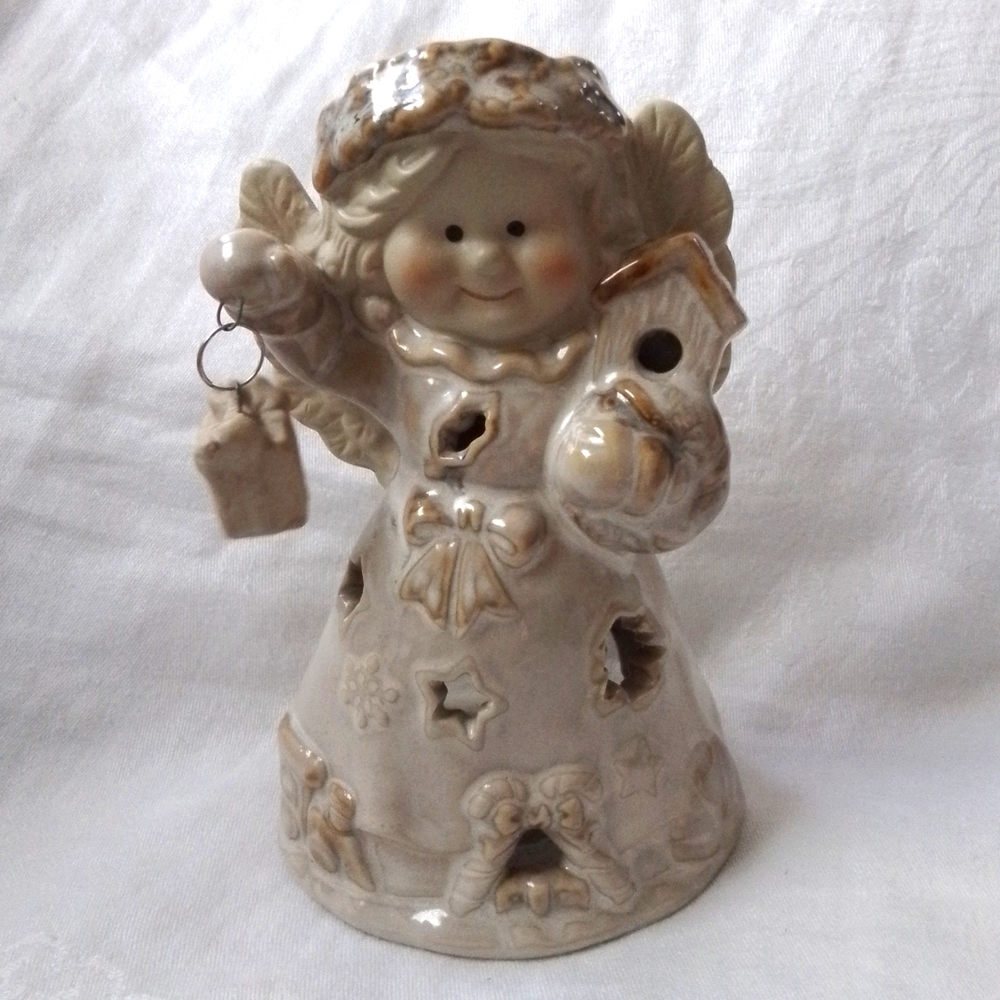International Bazaar Ceramic Angel Votive Candle Holder